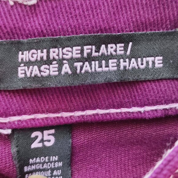 Joe Fresh High-rise Flare jeans women's size 25 purple - Picture 5 of 14